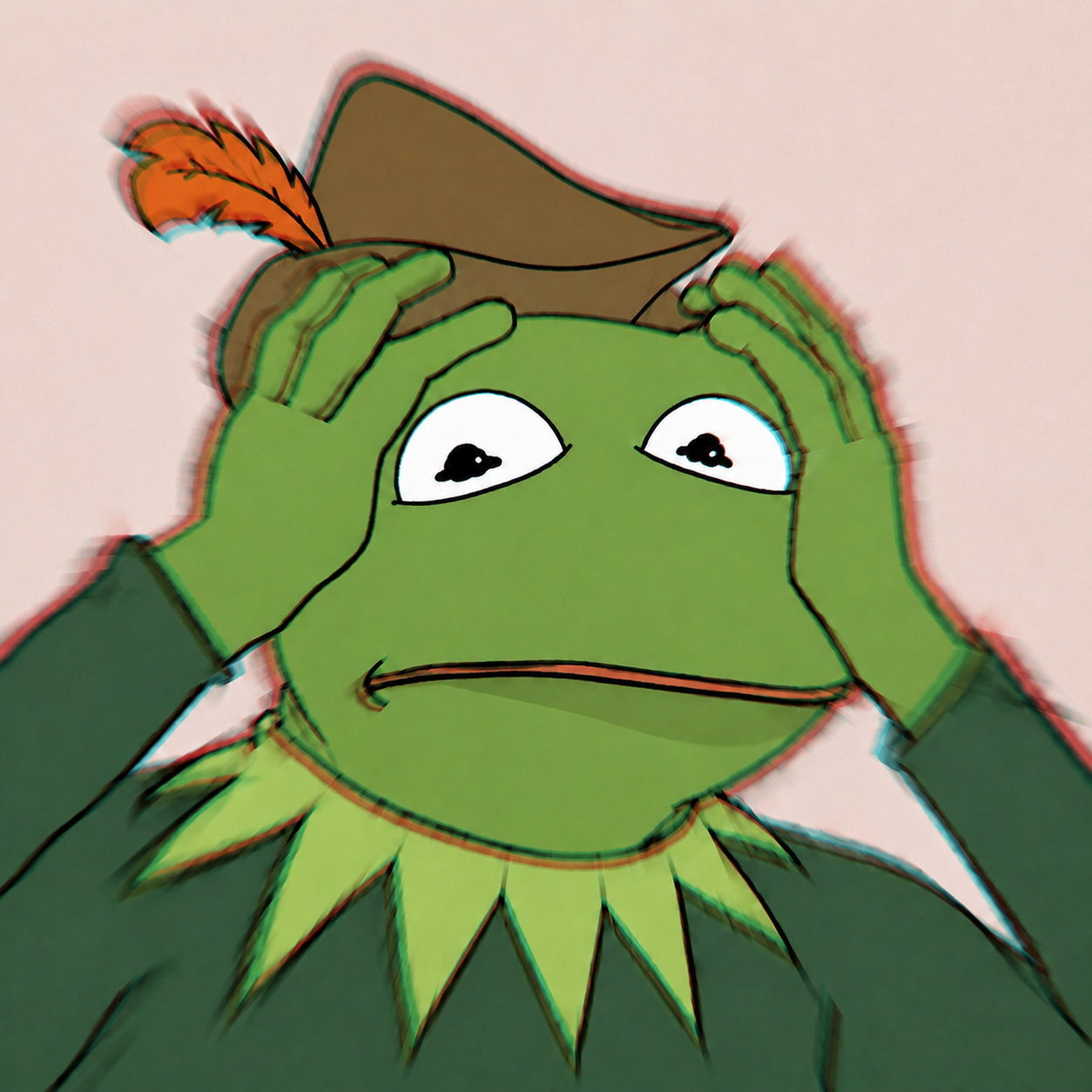 Robin holding his head in shock
