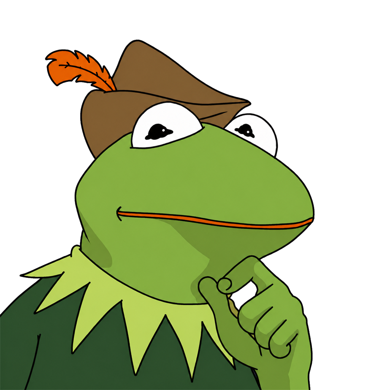 Robin, Kermit's nephew, wearing a Robin Hood hat.